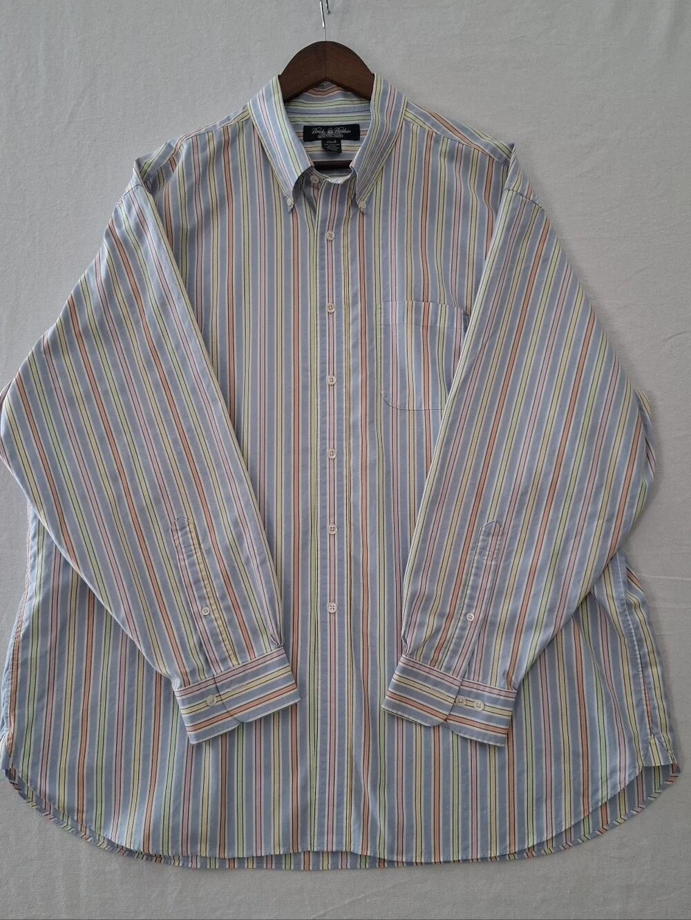 Brooks Brothers Country Club Shirt Sz XXL 100%Egyptian Cotton Multicolor Stripes